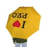 Umbrella — "I  PVO" Yellow Semi-Automatic Foldable Umbrella