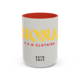 Bold P.V.O Accent Coffee Mug - Unique Gift for Coffee Lovers, Home Office Decor, Casual Vibe, 11 & 15oz