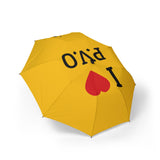 Umbrella — "I  PVO" Yellow Semi-Automatic Foldable Umbrella