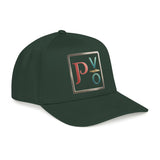 Embroidered PVŌ Square Logo Baseball Cap — Forest Green Mid-Profile Snapback