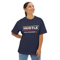 Hustle Unisex Oversized Boxy Tee - Stay Focused Graphic T-Shirt