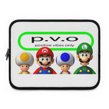 Positive Vibes Only Laptop Sleeve — Cute Mario-Inspired Characters