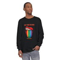 Keep Your Feelings Unisex Long Sleeve T-Shirt - Colorful Rainbow Design