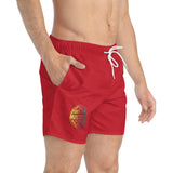 Swim Trunks — Red Hustle Globe Graphic Swim Shorts
