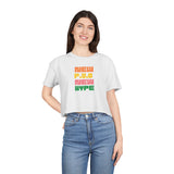 Crop Tee — Retro Block Text "NEW P.V.O NEW HYPE"
