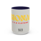 Bold P.V.O Accent Coffee Mug - Unique Gift for Coffee Lovers, Home Office Decor, Casual Vibe, 11 & 15oz