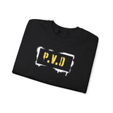 P.V.D. Crewneck Sweatshirt – Stay Focused Yellow Sleeve Graphic