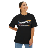 Hustle Unisex Oversized Boxy Tee - Stay Focused Graphic T-Shirt