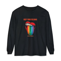 Keep Your Feelings Unisex Long Sleeve T-Shirt - Colorful Rainbow Design