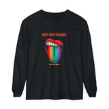 Keep Your Feelings Unisex Long Sleeve T-Shirt - Colorful Rainbow Design