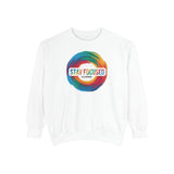 Stay Focused Rainbow Crewneck Sweatshirt — Motivational Graphic Sweatshirt