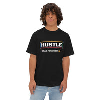 Hustle Unisex Oversized Boxy Tee - Stay Focused Graphic T-Shirt