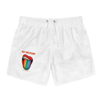Keep Your Feelings Swim Trunks - Fun Rainbow Beachwear for Summer Vibes
