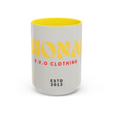 Bold P.V.O Accent Coffee Mug - Unique Gift for Coffee Lovers, Home Office Decor, Casual Vibe, 11 & 15oz